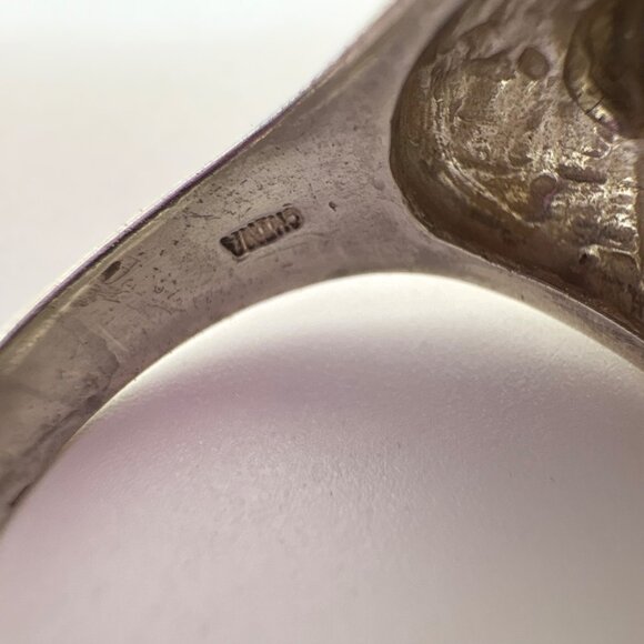 VTG Sterling Silver 925 Signet Style Shield Design Statement RIng Size 6.75 - Picture 9 of 12